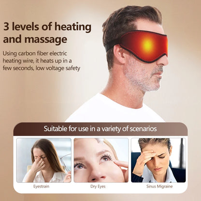 Hot Compress Electric Steam Eye Mask Heating Massage Constant Temperature Smart Timing Sleep Shading Sleeping Mask Eye Relief