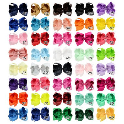 1PC Grosgrain Ribbon Solid Color Hair Bows Clip Girls Hair Clips Hairpins Barrettes Kids Baby Hair Accessories Wholesale