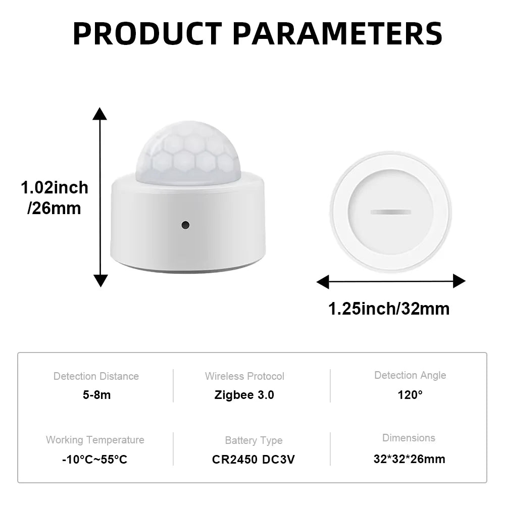 EWelink Zigbee With/Without a Stand PIR Motion Sensor, Human Body Infrared Detector, Security Alarm Sensor Works With APP