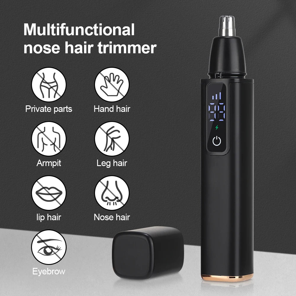 Electric Nose Hair Trimmer For Men Women, High Speed Motor Hair Remover, Lips Eyebrows Razor R Type Cutter Head Trimmer for Nose
