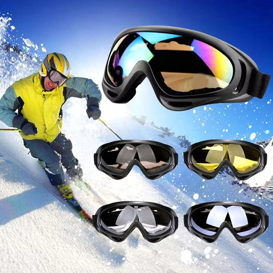 DIZETION 1Pc Winter Windproof Skiing Goggles Outdoor Sports Eyewear Ski Dustproof Cycling Lens Frame Sunglasses