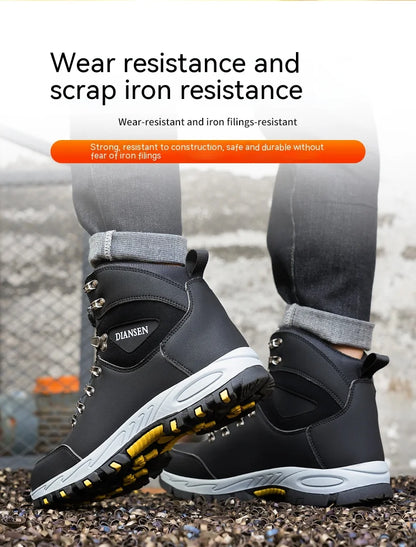 Rotating Button Safety Shoes, Men Work Sneakers, Indestructible Shoes, Puncture-Proof Protective Shoes, Work Boots, Tactical Boots