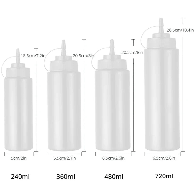Squeeze Condiment Bottles with On Cap Squeeze Sauce Bottles Olive Oil Bottles Ketchup Mustard Dispensers Kitchen Accessories