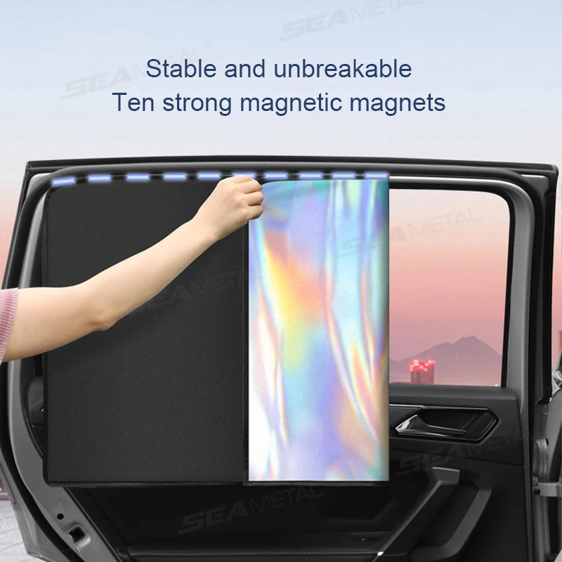 SEAMETAL Magnet Car Side Window Curtain Summer Cooling Car Sunshades UV Protector for Front/Back Window Car Styling Accessories