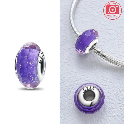 Silver 925 Colorful Flower Series Murano Glass Beads Charm Fit Original Bracelet Murano Glass DIY for Women Jewelry Gift