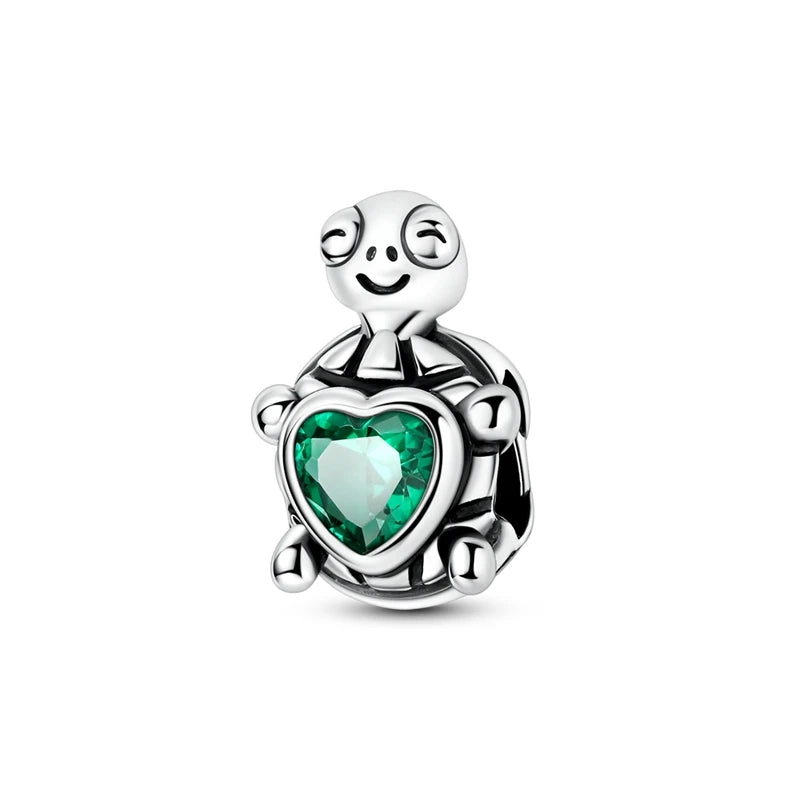 PAMELA 925 Sterling Silver Sea Turtle Starfish Blue Charm Dolphin Octopus Shell Bead For Original Charms Bracelets Ocean Jewelry