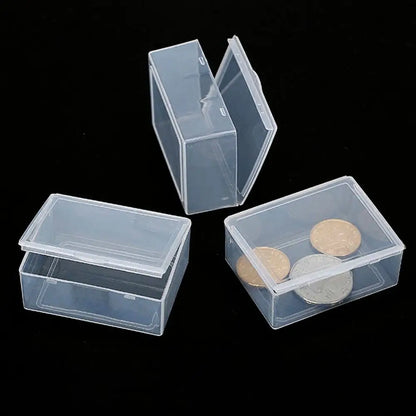 Various Shapes Plastic Transparent Storage Box, Small Items Sundries Organizer Case, Jewelry Earrings Rings Beads Container Tools