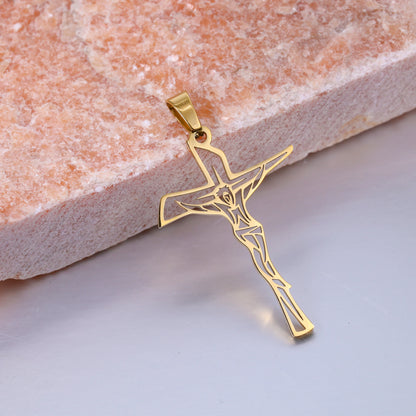 100% Stainless Steel Christian Jesus Cross Pendants Religion Cross Tree of Life Charms For Jewelry Prayer Baptism Gifts