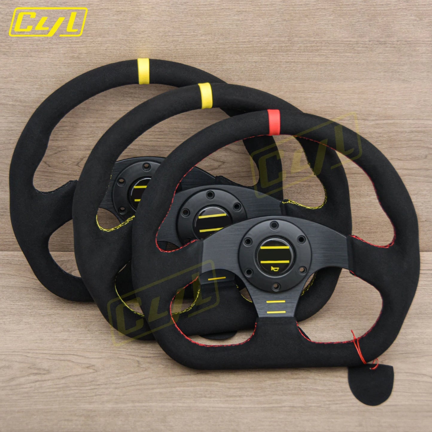 12.5-inch 320mm Universal D-Shaped Suede Leather Steering Wheel Sim Racing Sports Game Steering Wheel