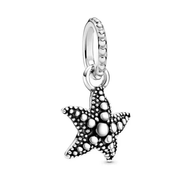 Sterling Silver Hot Sale  Ocean World Series Sea Turtle Starfish Little Crab Octopus Fashion Bead Fit Lady Bracelet DIY Jewelry