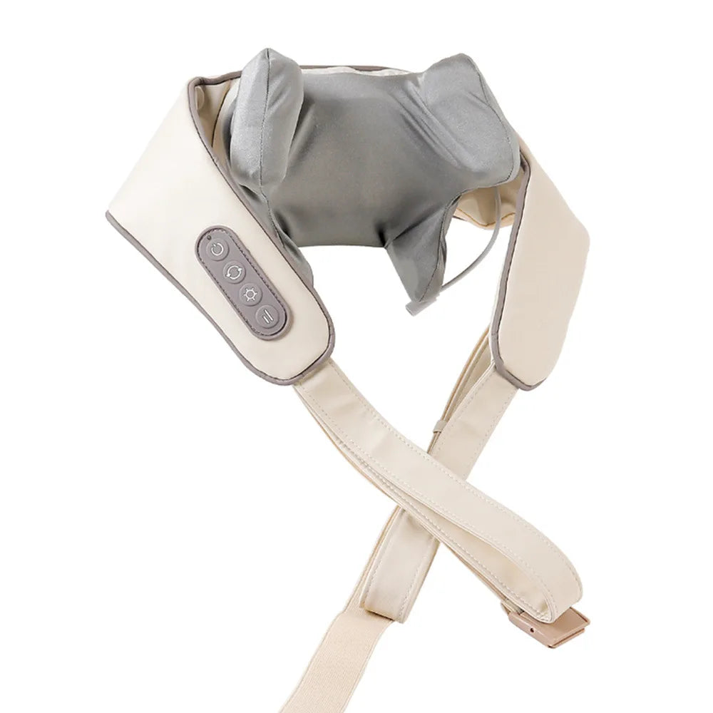 Foreverlily 26W Brushless Motor Neck and Shoulder Massager, Wireless Shoulder and Back Kneading Massage Shawl, Neck Masajeador