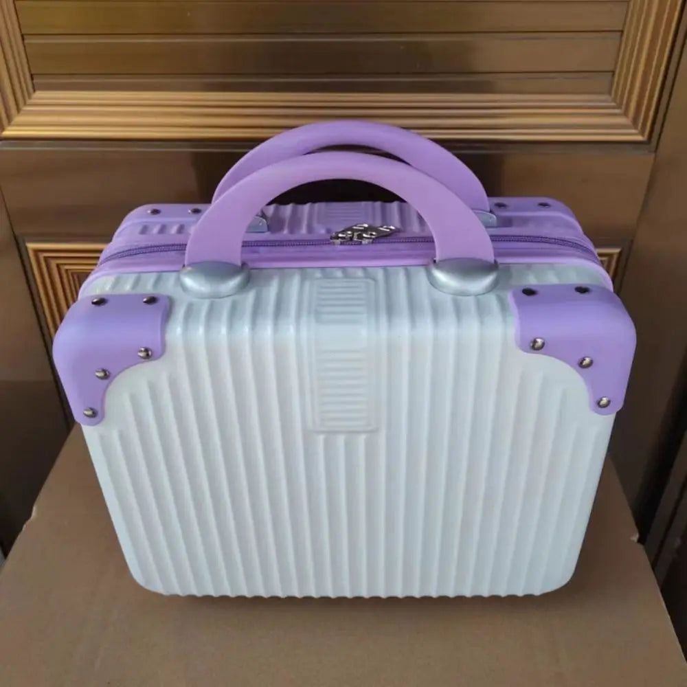 14-inch Lightweight Mini Travel Suitcase Cosmetic Box Waterproof Hand Luggage Organizer Makeup Case Portable Small Boarding Case