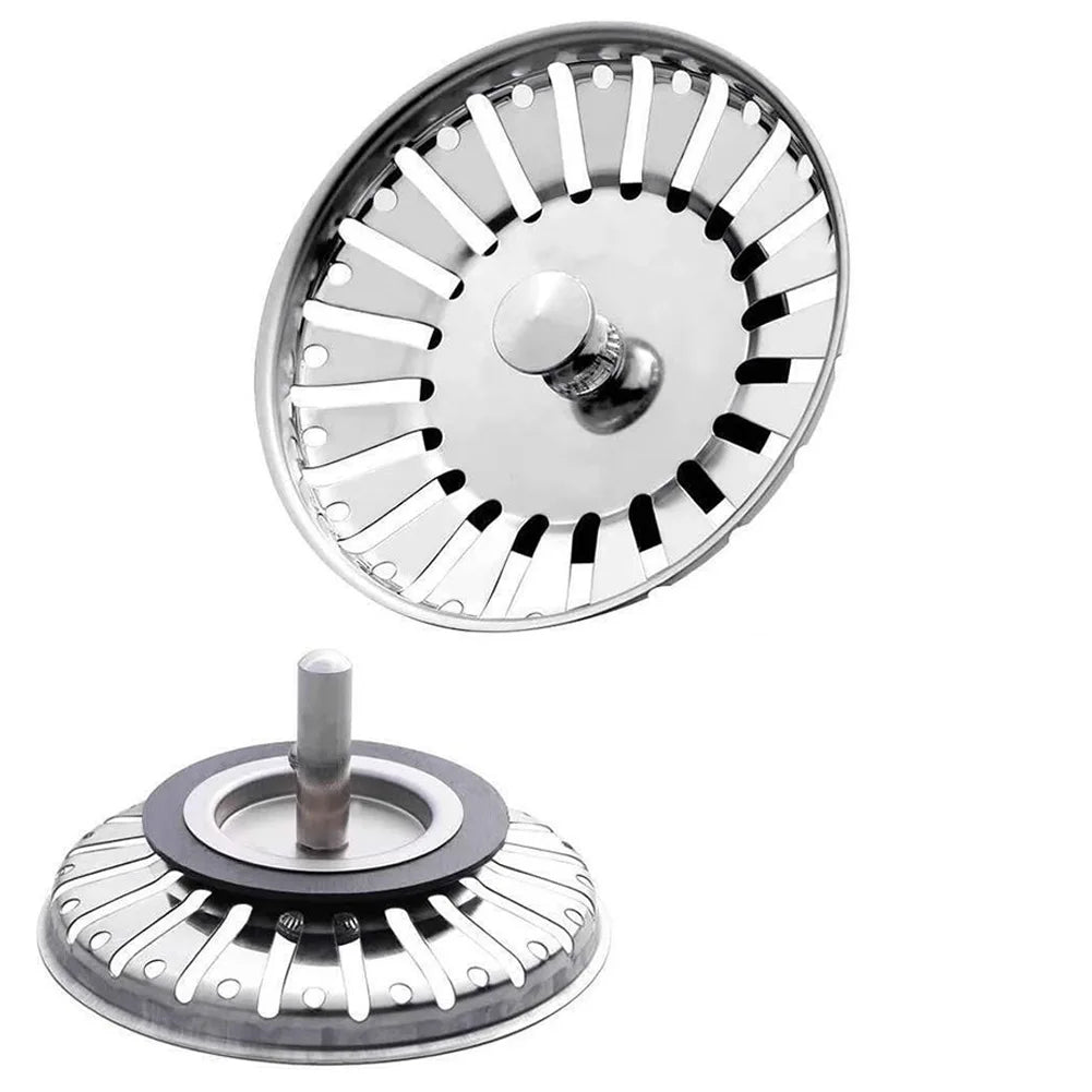 Kitchen 84mm Sink Strainer Replacement Plug Stainless Steel Drain Waste Stopper Sealing Umbrella For Drain Device Cover Plug