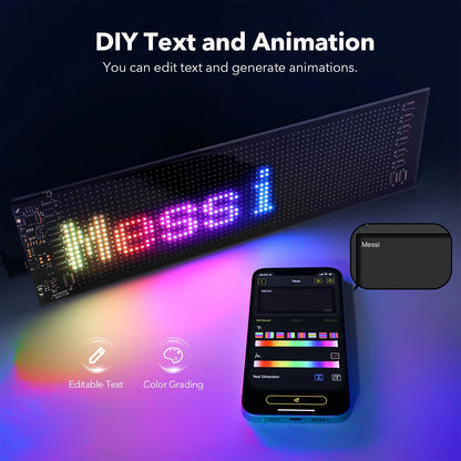 Car Decor Advertising Logo Lights Outdoor LED Matrix Pixel Scrolling Screen DIY Customize Patterns, Animations, Text Warning Light