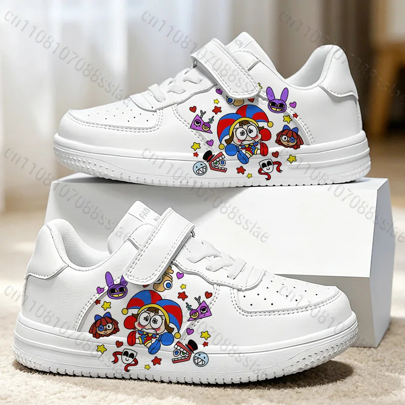Amazing Digital Circus Pattern Girls Boys Teenager Student Kids Comfortable Non-slip White Lovely Print Casual Sneakers Gift