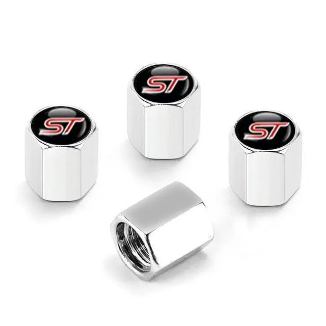 4Pcs/set High Quality Car Valve Caps Stem Case Covers For ST Line Accessories Wheel Valve Dust Caps Tyre Rim Stem Cover For Ford