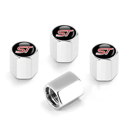 4Pcs/set High Quality Car Valve Caps Stem Case Covers For ST Line Accessories Wheel Valve Dust Caps Tyre Rim Stem Cover For Ford