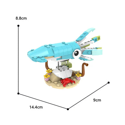 MOC Marine Animals Shark Whale Megalodon Building Blocks Set Deep Sea Rescue Fish Bricks Educational Assembly Model Toys Gifts