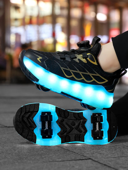 Children's and Teenage Roller Skates - Fashionable Upgraded Edition with Enhanced Stability - Detachable Dual-Use Sports Shoe