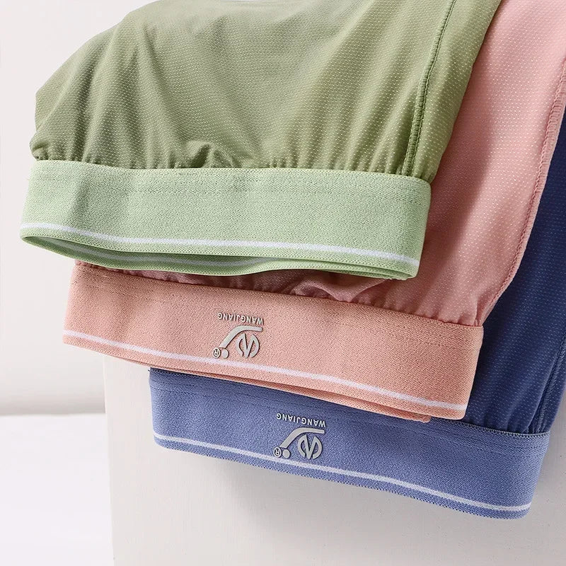 1Pcs/2Pcs/3Pcs, Cool and Breathable Men's Ice Silk Casual Shorts, Open Side  for Summer, Homewear, Arrow Shorts