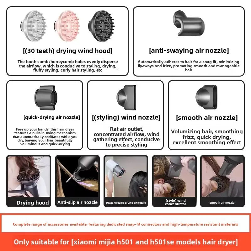 H501/H501SE for Xiaomi Mijia Hair Dryer Drying Styling Nozzle Accessories
