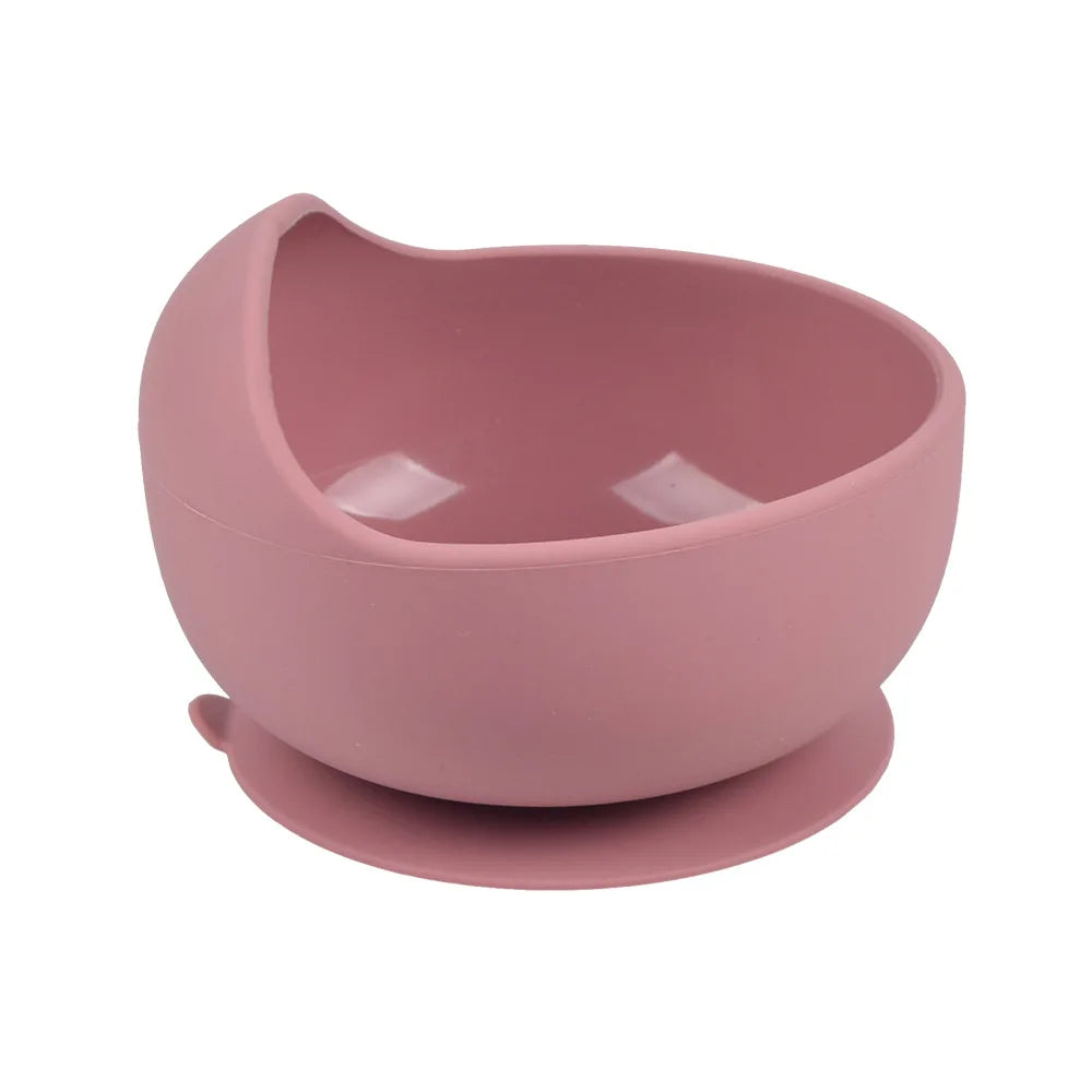 28Colors Baby Silicone Suction Bowls for Kids Waterproof Baby Feeding Tableware Spoon Children Dishes Kitchenware Infant Plates