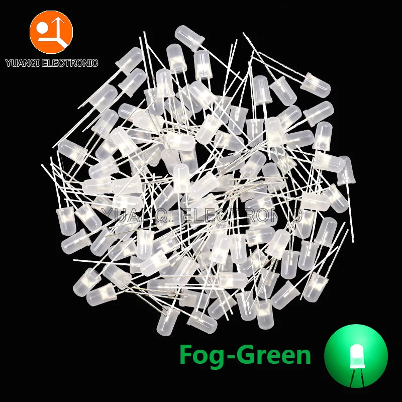 5mm LED Diode, F5 Assorted Kit, White Green Red Blue Yellow Orange Pink Purple Warm White, DIY Light Emitting Diode