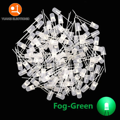 5mm LED Diode, F5 Assorted Kit, White Green Red Blue Yellow Orange Pink Purple Warm White, DIY Light Emitting Diode