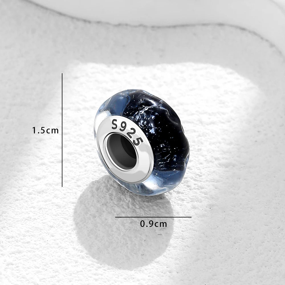 Nuevo colgante de plata 925 compatible con pulsera original, joyas para mujer, serie azul, colgante de pulpo, delfín, búho, camaleón