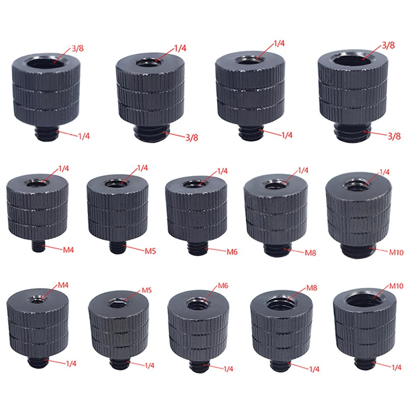 1/4 to M4 M5 M6 M8 M10 Conversion Screw 3/8" Male to Female Thread Screw Mount Converter Standard 1/4 Mount Adapter Screw