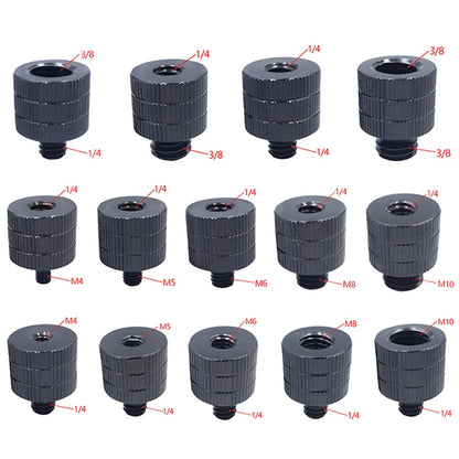 1/4 to M4 M5 M6 M8 M10 Conversion Screw 3/8" Male to Female Thread Screw Mount Converter Standard 1/4 Mount Adapter Screw