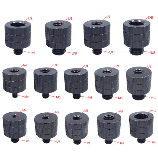 1/4 to M4 M5 M6 M8 M10 Conversion Screw 3/8" Male to Female Thread Screw Mount Converter Standard 1/4 Mount Adapter Screw