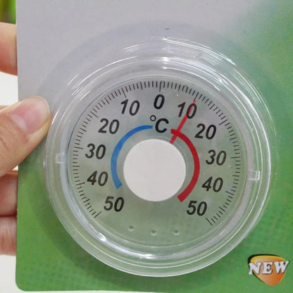 Round Plastic Outdoor Indoor Door Window Thermometer with Pointer - Humidity Temperature Measurement Tool Hygrometer Home Garden