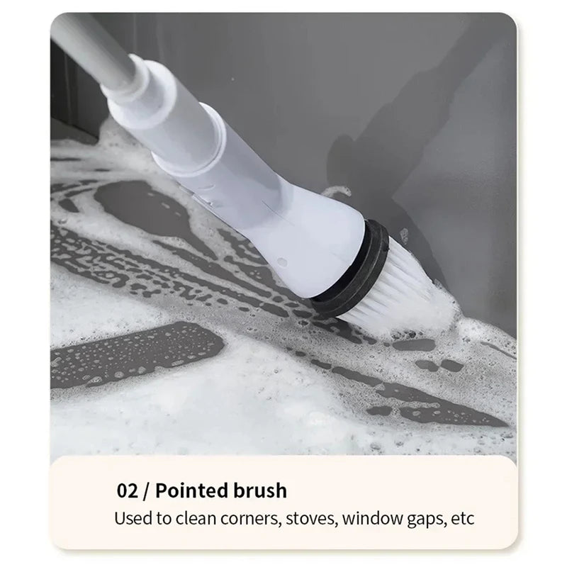 2000mAh, 6-in-1 Electric Cleaning Brush, Wireless Intelligence Rotary Cleaning Brush, Shower Clean Brush, Kitchen Bathroom, MIJIA