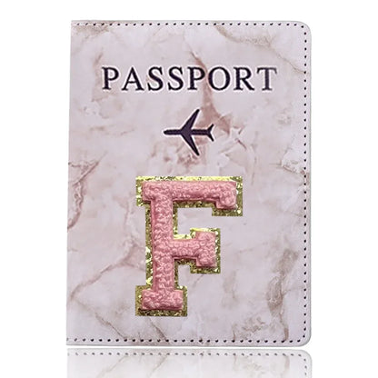 Fashion Passport Protective Cover, Embroidery Letter Pattern Travel Passport Holder, Wallet Gift PU Leather Card Case Cover Unisex
