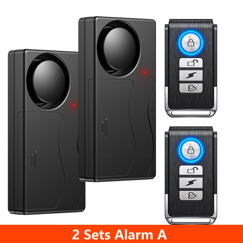 Awapow Wireless Vibration Bike Alarm With Remote Control Anti-Theft Door And Window Alarm 110dB Loud Home Bicycle Security