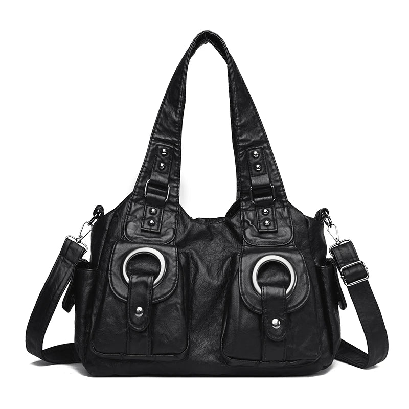 Luxury Designer Handbag Women High capacity Vintage Soft Leather Ladies Casual Large Capacity Shoulder Crossbody Bag Travel Sac