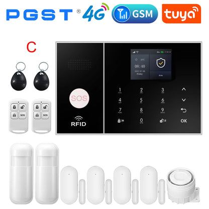 Wireless Home Alarm System Phone 4G Wifi Residential alarm Tuya Smart Home Child Safety protection Anti-theft Camera automation