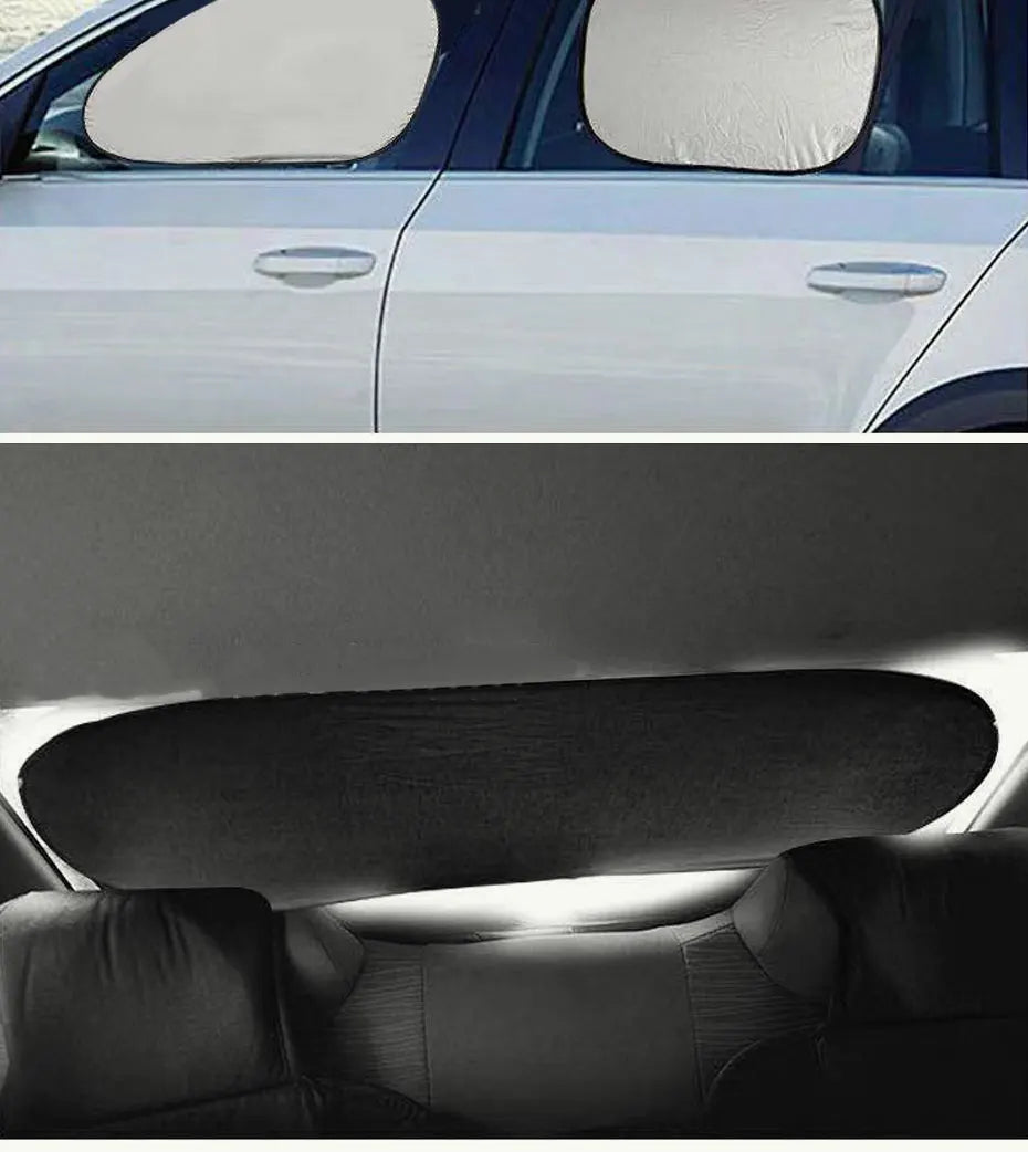 Car Sun Shade UV Protector, Reflective Fabric Car Window Sunshade, Front Rear Back Window Sun Visor, Summer UV Protection, SEAMETAL