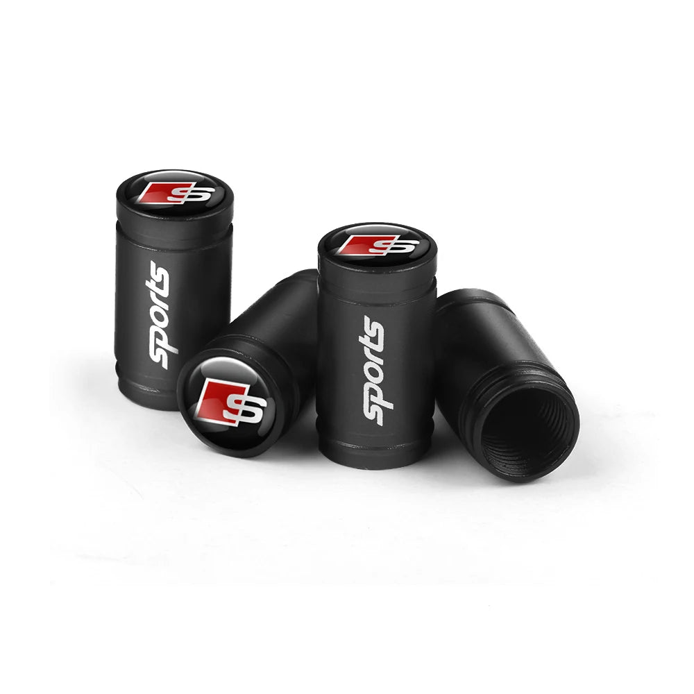 4pcs Aluminum Alloy Styling Car Wheel Tire Air Valve Caps Accessories For Audi Sline A1 A2 A3 A4 A4L A5 A6 A7 A8 A8L TT Q1 Q2 Q3