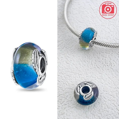 Silver 925 Colorful Flower Series Murano Glass Beads Charm Fit Original Bracelet Murano Glass DIY for Women Jewelry Gift