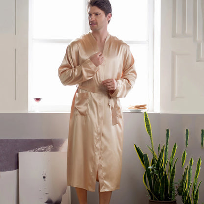Plus Size 3XL, Men Long Bathrobe Sleepwear, Black Bridegroom Wedding Robe, Spring Summer Sleepwear, Nightwear, Loose Satin Home Wear
