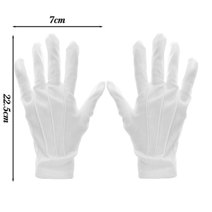 10 Pairs White Gloves Men Formal Tuxedo Uniform Gloves Honor Guard Parade Ceremony Costume Cosplay Coin Jewelry Butler Glove