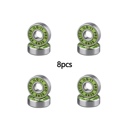 8PC bearings ILQ-11 high-speed bearings are suitable for skateboard, longboard, inline roller skates, and ice skates with low noise