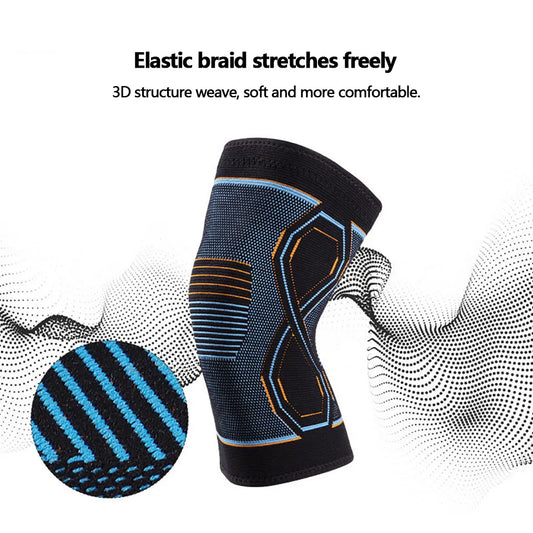 Knee Pads: Four-Sided Knitted, High Elasticity, Double Silicone Anti-Slip, Muscle Strain Protection, Strong Knee Support for Men and Women