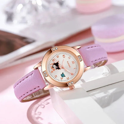 Hello Kitty Watch Kawaii Kuromi Cinnamoroll Quartz Casual Fashion Melody WristWatch Women Kid Girl Children Birthday Gift