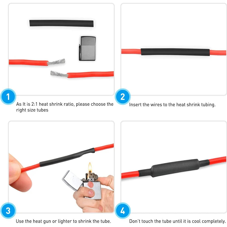 Thermoresistant Tube heat shrink tubing kit, Termoretractil Heat shrink tube Assorted Pack, diy insulation for cables shrink wrap