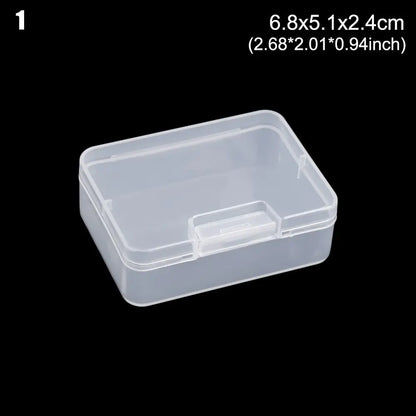 Various Shapes Plastic Transparent Storage Box, Small Items Sundries Organizer Case, Jewelry Earrings Rings Beads Container Tools