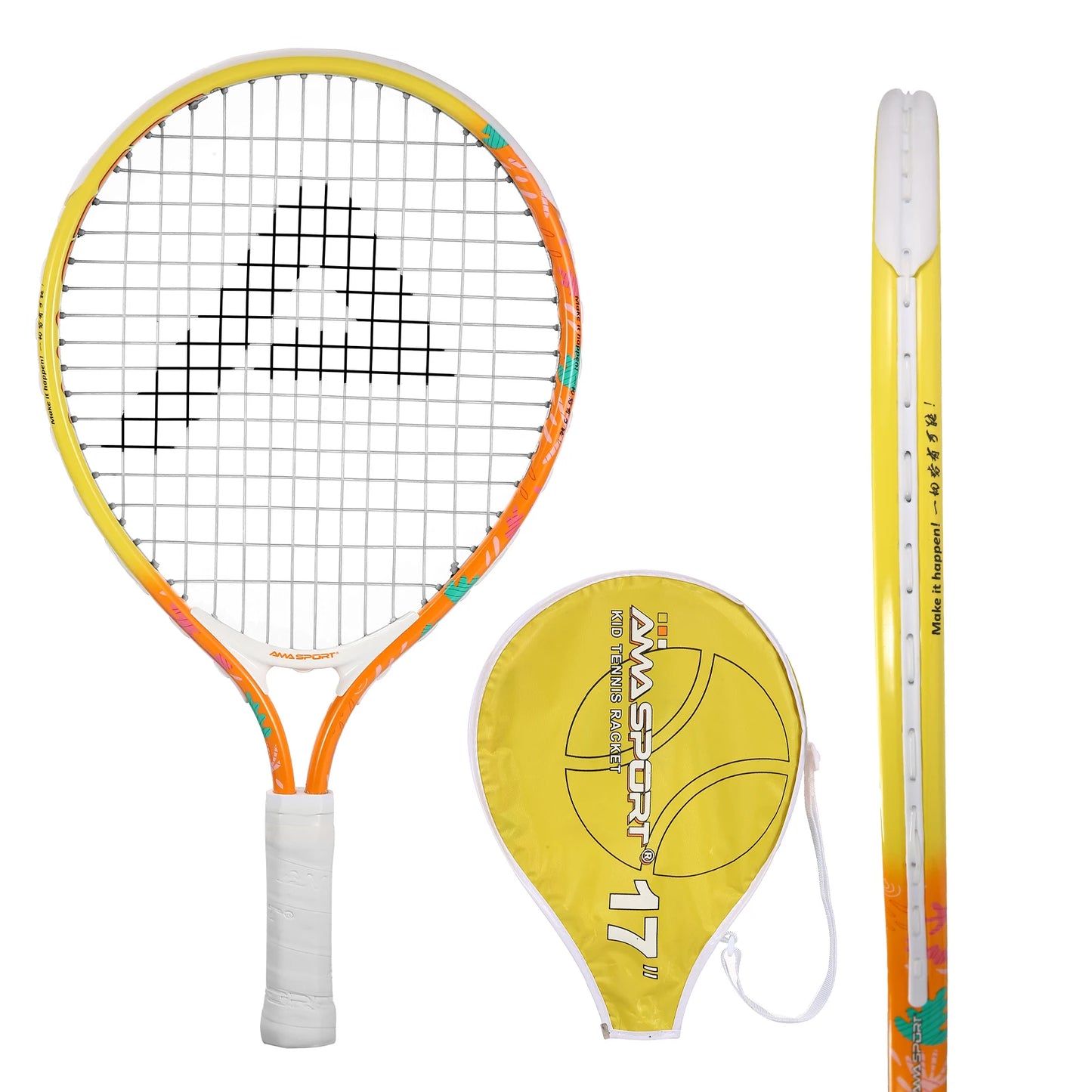 Tennis Rackets for Kids Toddlers 17'' with Cover Bag for Girl and Boy Tennis Racquet, AMASPORT
