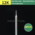 6PCS 2.35mm Shank Grinding Bit Ultra-Thin T Head Diamond Mounted Point Stone Jade Carve Polish Engrave Tool 0.5mm-8mm